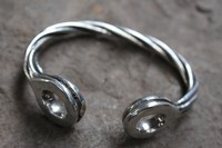Heavy Twin Torc Bangle in Pewter Photo